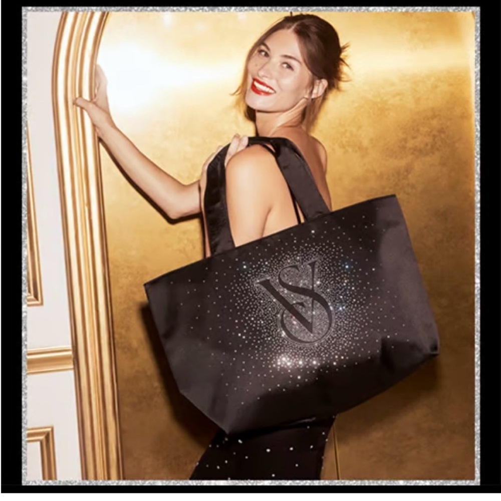 NWT Victoria’s Secret limited edition VS bling black tote bag